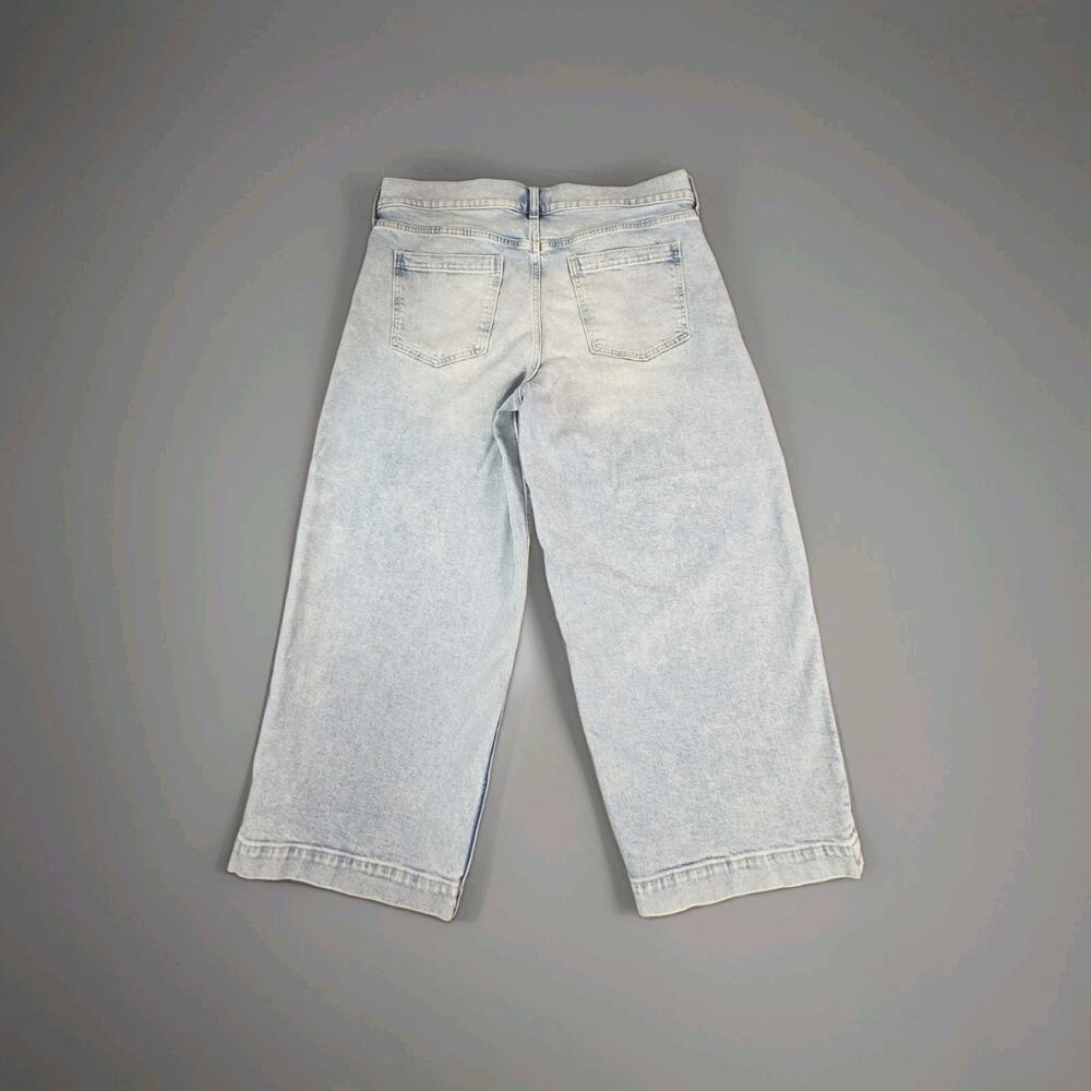 Banana Republic High Rise Wide Leg Crop Sz 34 Jeans Light Wash Premium Denim C36 - Picture 11 of 12